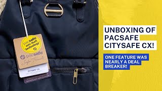 Unboxing of pacsafe travel backpack Citysafe CX One feature was almost a deal breaker [upl. by Araec]