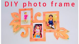 DIY Wall Decor Photo Frame How to make Photo frame of Cardboard Photo frame ideas for Walls [upl. by Aehc125]