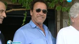 THE EXPENDABLES 3 2014  NEW video ARNOLD SCHWARZENEGGER arriving in Bulgaria EXCLUSIVE [upl. by Pelpel605]