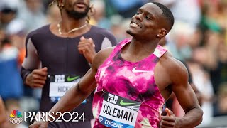 Christian Coleman holds off Ferdinand Omanyala in mens 100m at Prefontaine Classic  NBC Sports [upl. by Mindi]