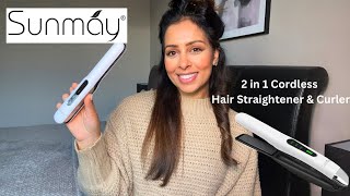 Sunmay 2 in 1 Cordless Hair Straightener amp Curler  Unboxing and Review [upl. by Lucille]