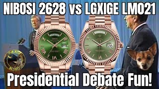 NIBOSI 2628 vs LGXIGE LM021 Day Date President Watch Comparison Fun [upl. by Yellas]