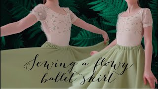 How I Make My Ballet Skirts for Rehearsals  Long Chiffon Circle Skirt Sew Along [upl. by Glogau]