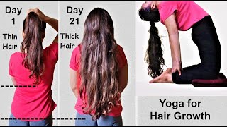 See i turned my Thin Hair to Thick Hair in 20 Days  Yoga for Hair Growth amp Long Hair Stop Hairfall [upl. by Eiddet]