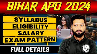 Bihar APO New Vacancy 2024  Eligibility SyllabusExam Pattern Salary  Judiciary By PW [upl. by Yong]