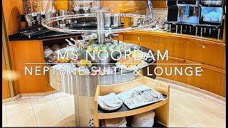 MS Noordam Neptune Suite amp Lounge Holland America Line Cruise Ship Cabin Review [upl. by Nwahsyt]