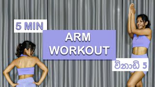 5 MIN ARMS WORKOUT  විනාඩි 5න් අත් සඳහා ව්‍යායාම  Quick amp Effective No Equipment [upl. by Ttoille]