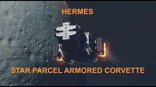 Starfield  HERMES Class A Star Parcel Armored Corvette [upl. by Araik127]