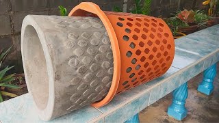 Cement craft ideas Making Flower Pots From Create Unique Pot From Plastic Mold [upl. by Kaspar]