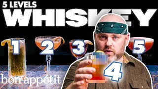 Bartender Mixes 5 Levels of Whiskey Cocktails  Bon Appétit [upl. by Athalie]