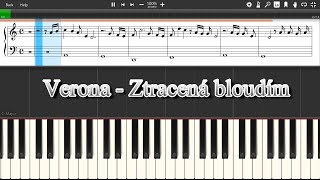 Verona  Ztracená bloudím  Piano tutoriál  noty [upl. by Hirza]