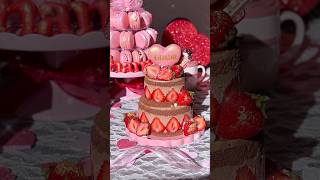 Valentine🎀cake Part２🍫 バレンタイン マカロン vlog スイーツ ケーキ [upl. by Aschim]