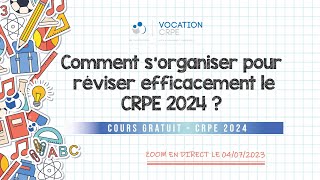 CRPE 2024 ～ COMMENT SORGANISER POUR RÉVISER EFFICACEMENT [upl. by Eugilegna]