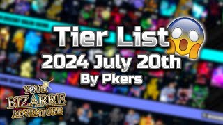 YBA Updated Skin Tier List by Pkers  2024 July 20th [upl. by Hsemin]