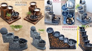 Cemented Craft  Amazing 4 Best Homemade Indoor Strongest Waterfall Fountain  Cemented Life Hacks [upl. by Tikna]