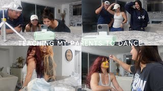 Teaching My Parents How To Dance Pranking my Mom vlog1050 [upl. by Assilaj374]