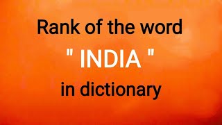 How to find rank of the word INDIA in dictionary Counting technique [upl. by Eckardt]