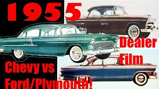 1955 Chevy DEALER Film CHEVY IS TIRED OF FORDS BS GOES KAREN ON Ford and Plymouth [upl. by Cataldo151]