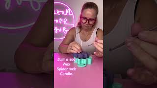 Soy wax spider web candle candlemaking [upl. by Zizaludba885]