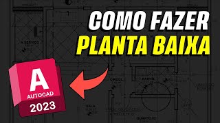 COMO FAZER PLANTA BAIXA NO AUTOCAD CASA DE 70 M² COM 3 QUARTOS [upl. by Cordeelia]