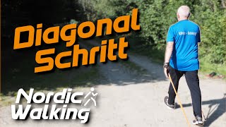 Diagonalschritt beim Nordic Walking [upl. by Nesnah310]