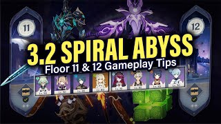 How to BEAT 32 SPIRAL ABYSS Floor 11 amp 12 Tips Guide w 4Star Teams  Genshin Impact 32 [upl. by Oilejor]