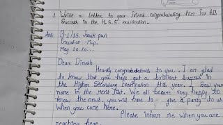 Letter writingA letter to a friend congratulations him on hisher success in the examination [upl. by Francklin]