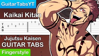 Jujutsu Kaisen OP  Kaikai Kitan Guitar Tutorial TABS Fingerstyle [upl. by Notsa619]