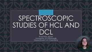 IR Spectroscopic Studies of HCl and DCl [upl. by Lesko]