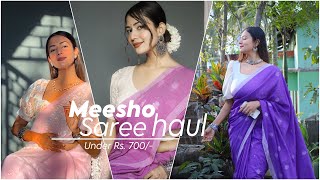 Meesho Saree Haul  Saree for Saraswati Puja 2024 amp wedding season  Charchita Sarma meeshohaul [upl. by Miahc520]