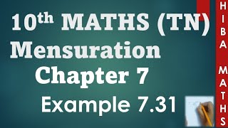 10th maths chapter 7 mensuration example 731 tn samacheer hiba maths [upl. by Yeliah]