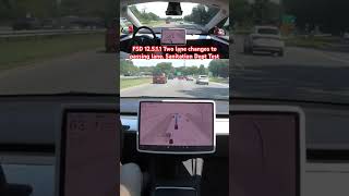 FSD 12511 Two lane changes to passing lane Sanitation Dept Test teslafsd fsdbeta fsd [upl. by Theta]