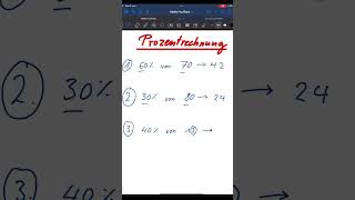 PROZENTRECHNUNG prozent maths mathe tricks easy [upl. by Tenenbaum868]