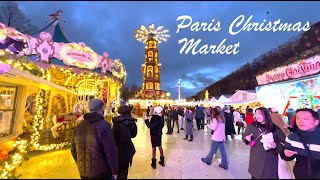 Paris France  Paris Christmas walking tour  Paris Christmas market  4K HDR 60 fps [upl. by Alleb]