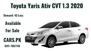 Toyota Yaris Ativ CVT 13 2020 Model Available For Sale At CarsPk [upl. by Notyalc]