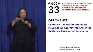 Proposition 33 Quick Reference Guide ASL  November 5 2024 California General Election [upl. by Sokcin]