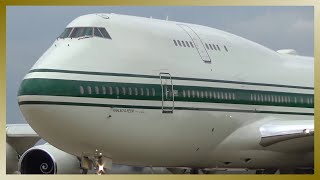 ✈️ STUNNING Departure of SAUDI ARABIAN VIP Boeing 747 from Hamburg Airport ✈️ [upl. by Anoirb]