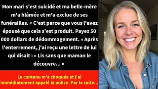 Mon mari sest suicidé et ma bellemère ma blâmée et ma exclue de ses funérailles [upl. by Burkhart358]