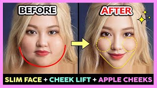 ✨ EXERCISE FOR SLIM FACE  CHEEK LIFT  APPLE CHEEKS  Reduce Face Fat Get cute fuller cheeks [upl. by Aij]