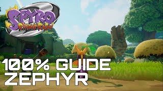 Spyro 2 Riptos Rage Reignited 100 Guide ZEPHYR ALL ORBS GEMS [upl. by Eiramoj]