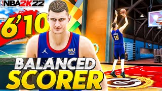 RIDICULOUS 610 BALANCED SCORER BUILD ON NBA 2K22 BEST CENTER BUILD ON NBA 2K22 [upl. by Mima]