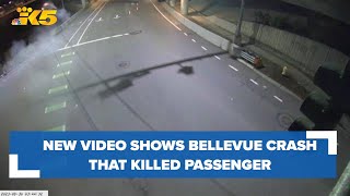 New video shows Bellevue crash that killed passenger driver still wanted by police [upl. by Weinert]