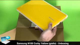 Samsung N150 Corby Yellow unboxing  Samsung N150 Corby giallo [upl. by Rebecka]