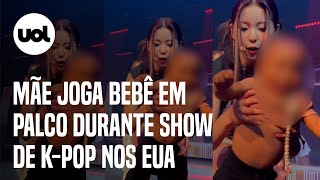 Mãe joga bebê em palco durante show de kpop nos EUA veja vídeo [upl. by Devinne151]