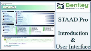 STAAd Pro Tutorial For Beginners Eposide 1 Introduction [upl. by Malca]