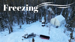 Freezing Hot Tent on Snowmobile Winter Chaos begins [upl. by Fransisco]