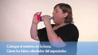 Cómo usar un inhalador de dosis medida con un espaciador o cámara de retención con válvula [upl. by Llibyc]