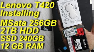 MSata SSD in Lenovo T420 with 12gb Ram and two more hard drives [upl. by Namhar801]