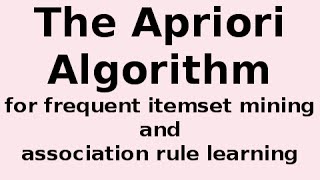 The Apriori Algorithm  How The Apriori Algorithm Works [upl. by Ayotac893]