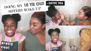 DOING MY 10 YR OLD SISTERS MAKEUP  SISTER TAG  NISSYTEE [upl. by Nahgiem]